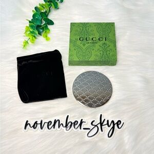Gucci Silver GG Embossed‎ Compact Mirror